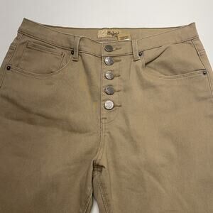 HYBRID Women’s 15 Juniors Tan Button Fly Jeans